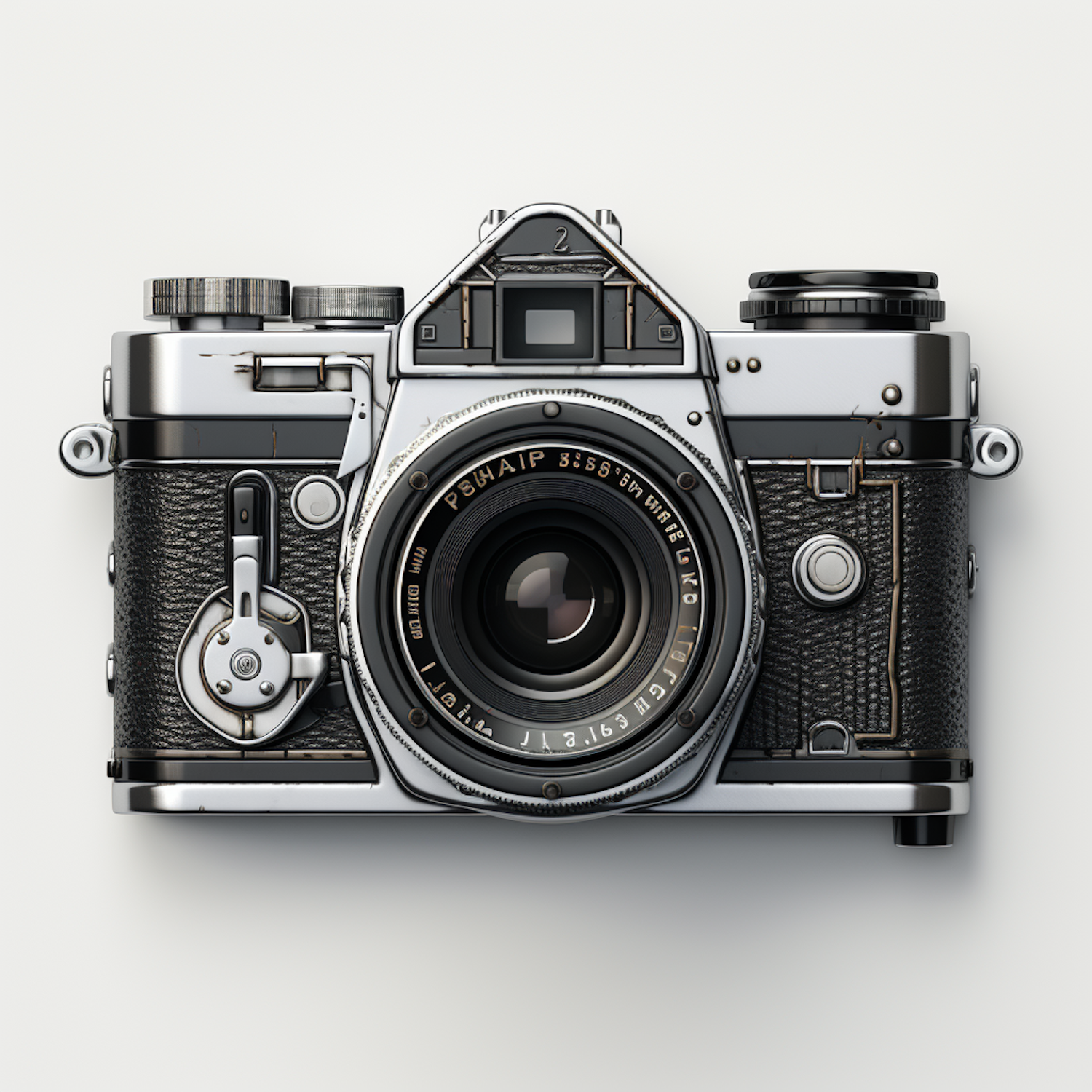 A professional film camera resting on a production table.